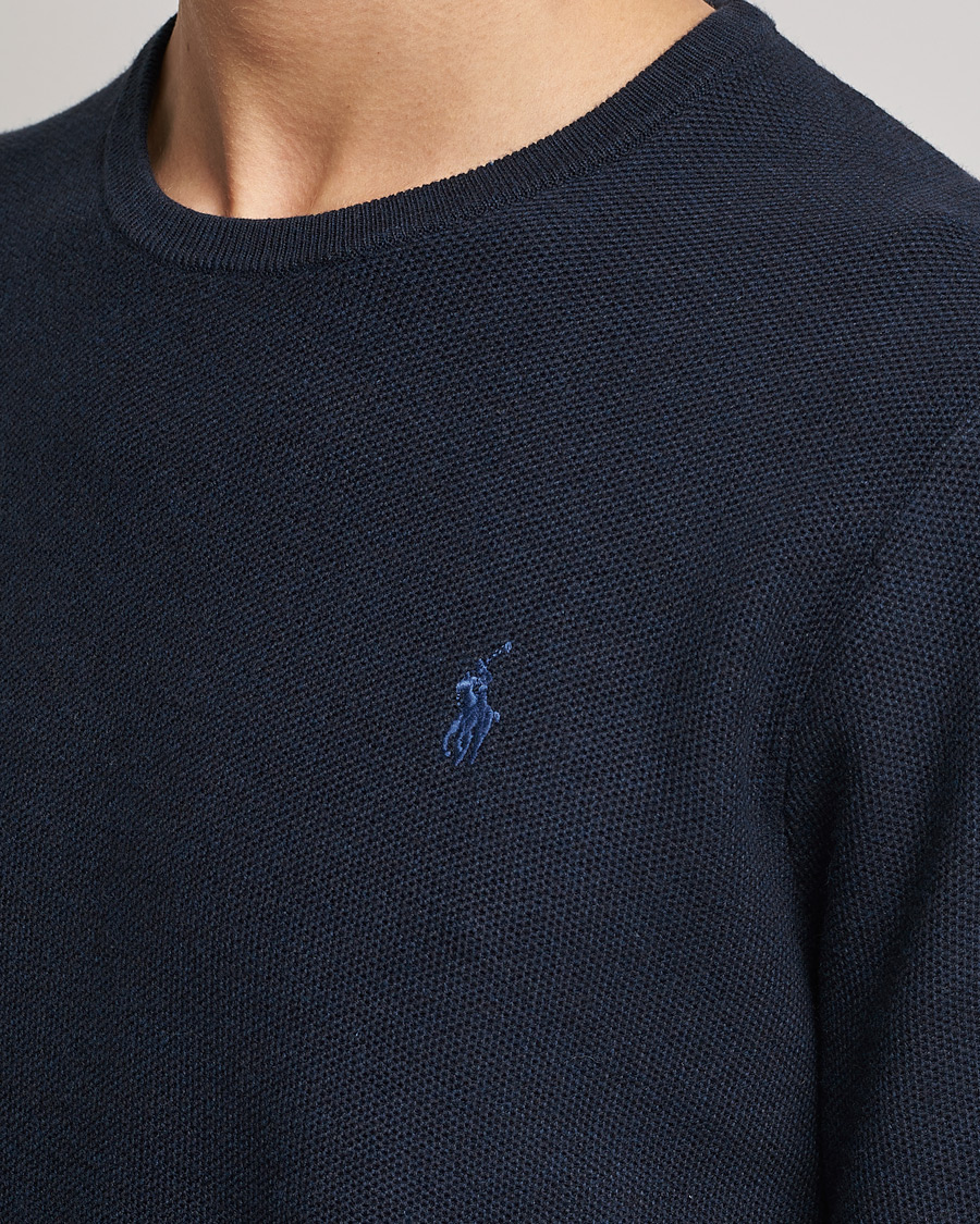Homme | Pulls Et Tricots | Polo Ralph Lauren | Textured Crew Neck Sweater Navy Heather