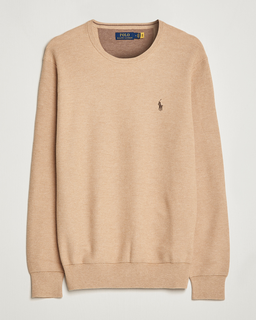 Homme | Pulls Et Tricots | Polo Ralph Lauren | Textured Knitted Crew Neck Camel Melange
