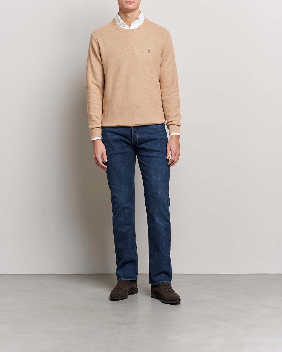 Homme | Pulls Et Tricots | Polo Ralph Lauren | Textured Knitted Crew Neck Camel Melange