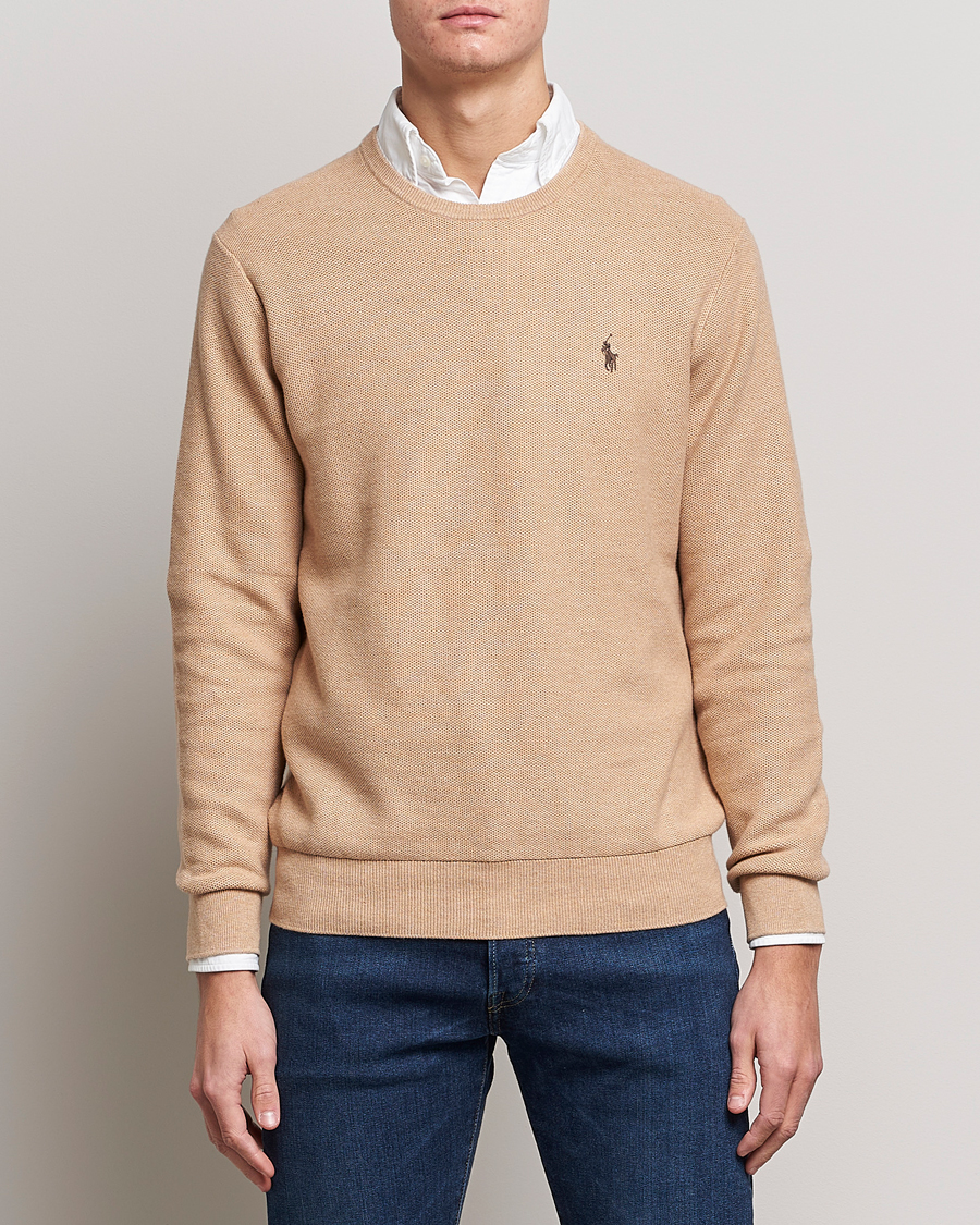 Homme | Pulls Et Tricots | Polo Ralph Lauren | Textured Knitted Crew Neck Camel Melange
