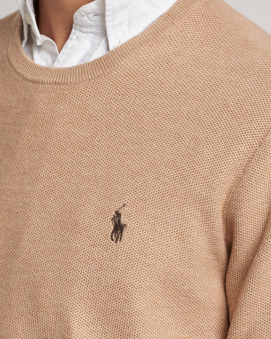 Homme | Pulls Et Tricots | Polo Ralph Lauren | Textured Knitted Crew Neck Camel Melange