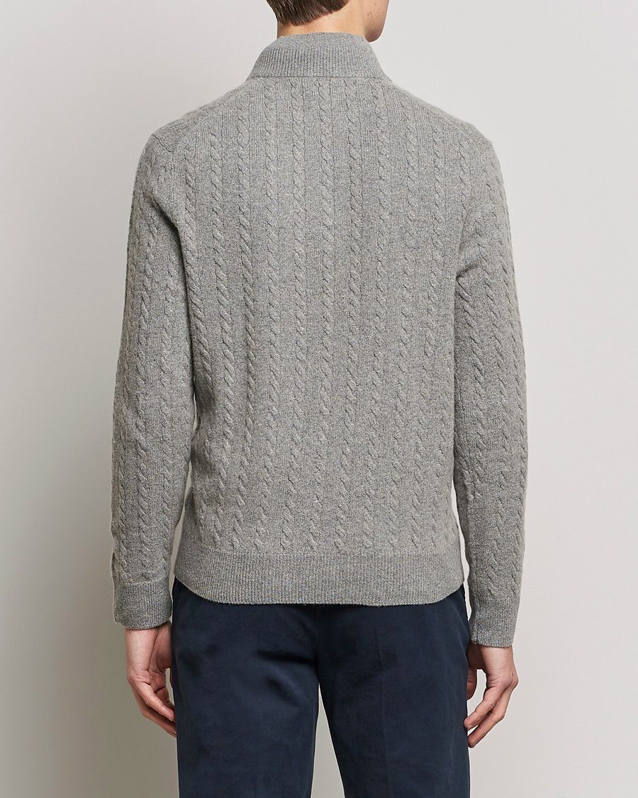 Homme | Pulls Et Tricots | Polo Ralph Lauren | Cotton/Wool Cable Half-Zip Fawn Grey Heather