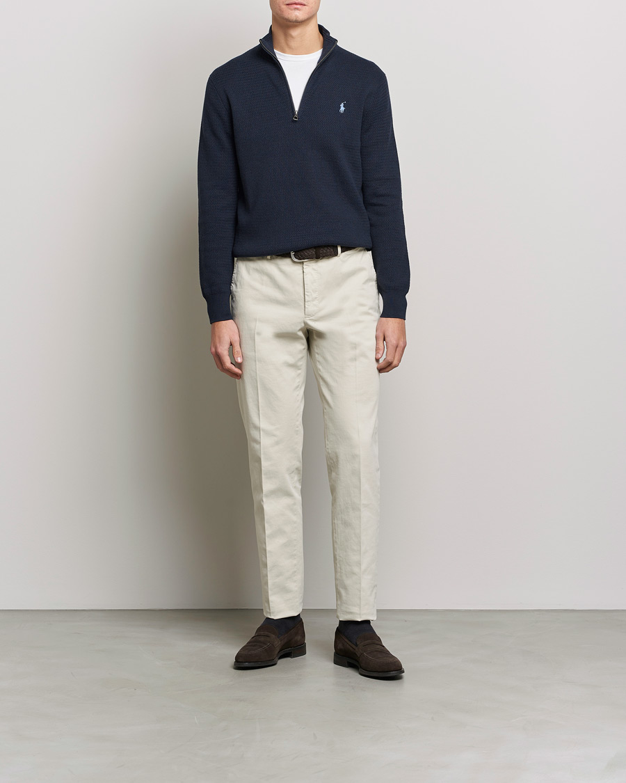 Homme | Pulls Et Tricots | Polo Ralph Lauren | Textured Half Zip Navy Heather