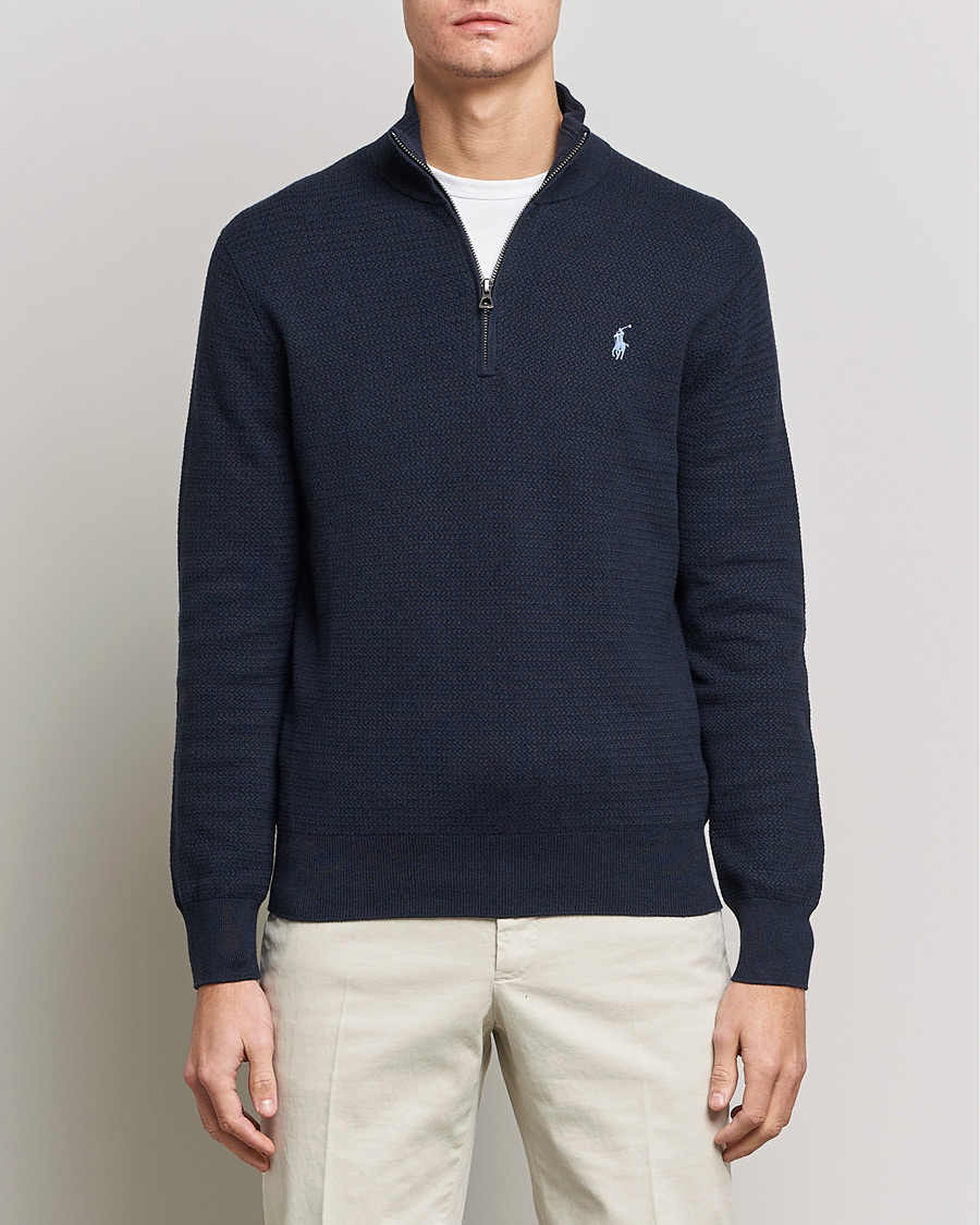 Homme | Pulls Et Tricots | Polo Ralph Lauren | Textured Half Zip Navy Heather