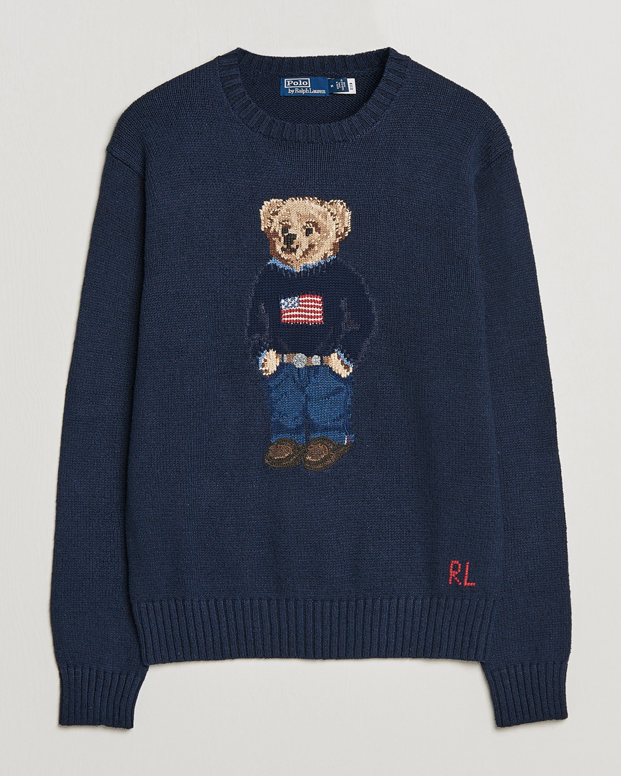 Homme | Pulls Et Tricots | Polo Ralph Lauren | Flag Bear Knitted Sweater Navy