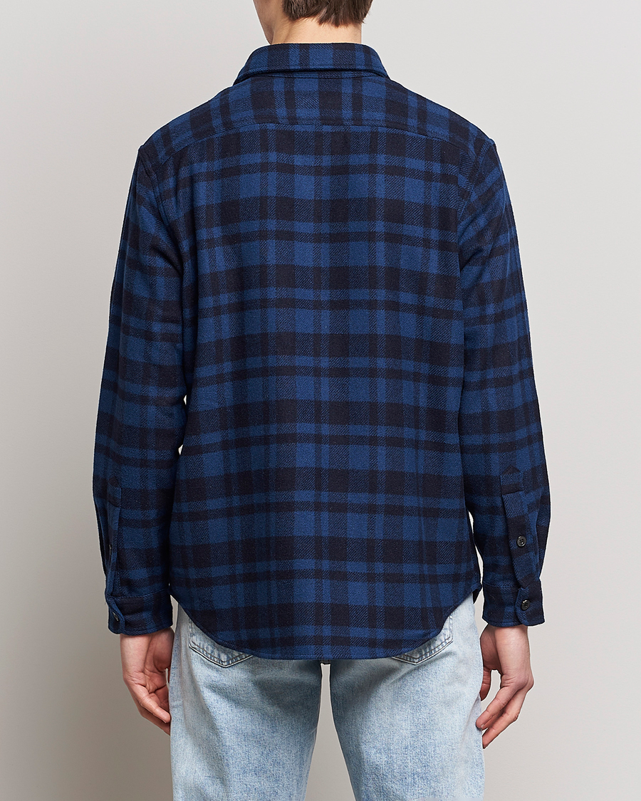 Homme | Chemises | Polo Ralph Lauren | Wool Blend Checked Overshirt Blue/Navy