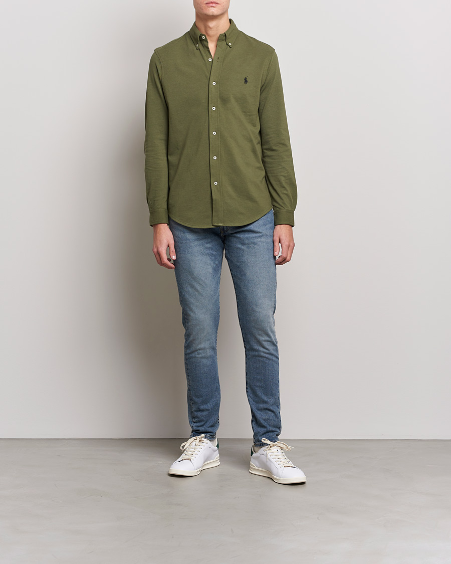 Homme | Chemises | Polo Ralph Lauren | Slim Fit Featherweight Mesh Shirt Dark Sage