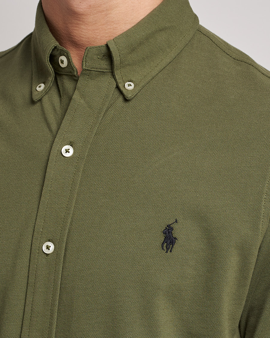 Homme | Chemises | Polo Ralph Lauren | Slim Fit Featherweight Mesh Shirt Dark Sage