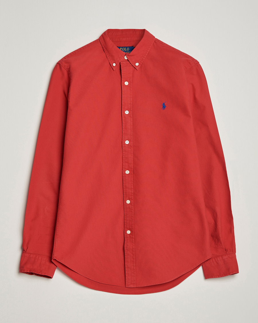 Homme | Chemises | Polo Ralph Lauren | Slim Fit Garment Dyed Oxford Shirt Red