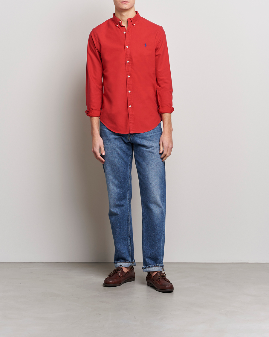 Homme | Chemises | Polo Ralph Lauren | Slim Fit Garment Dyed Oxford Shirt Red