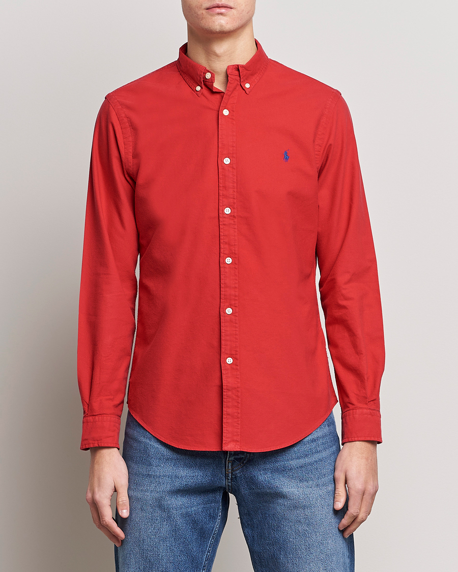 Homme | Chemises | Polo Ralph Lauren | Slim Fit Garment Dyed Oxford Shirt Red