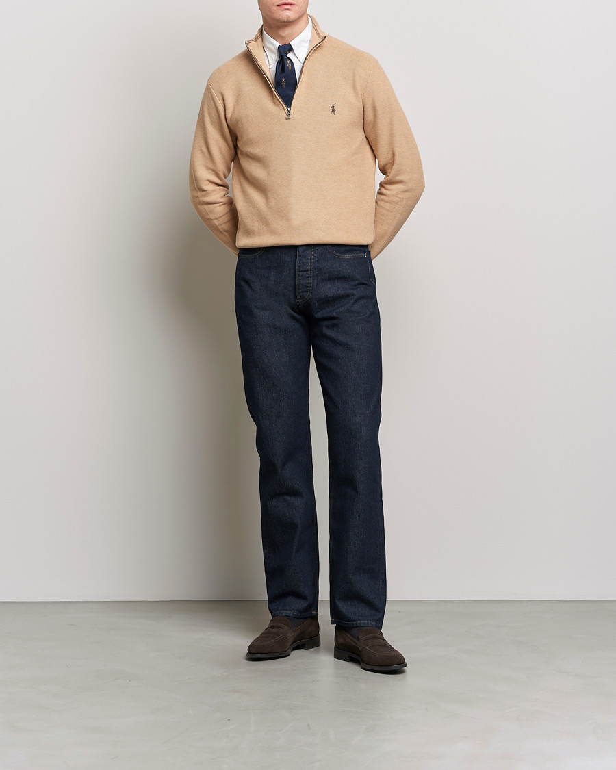 Homme | Pulls Et Tricots | Polo Ralph Lauren | Cotton Half Zip Camel Melange