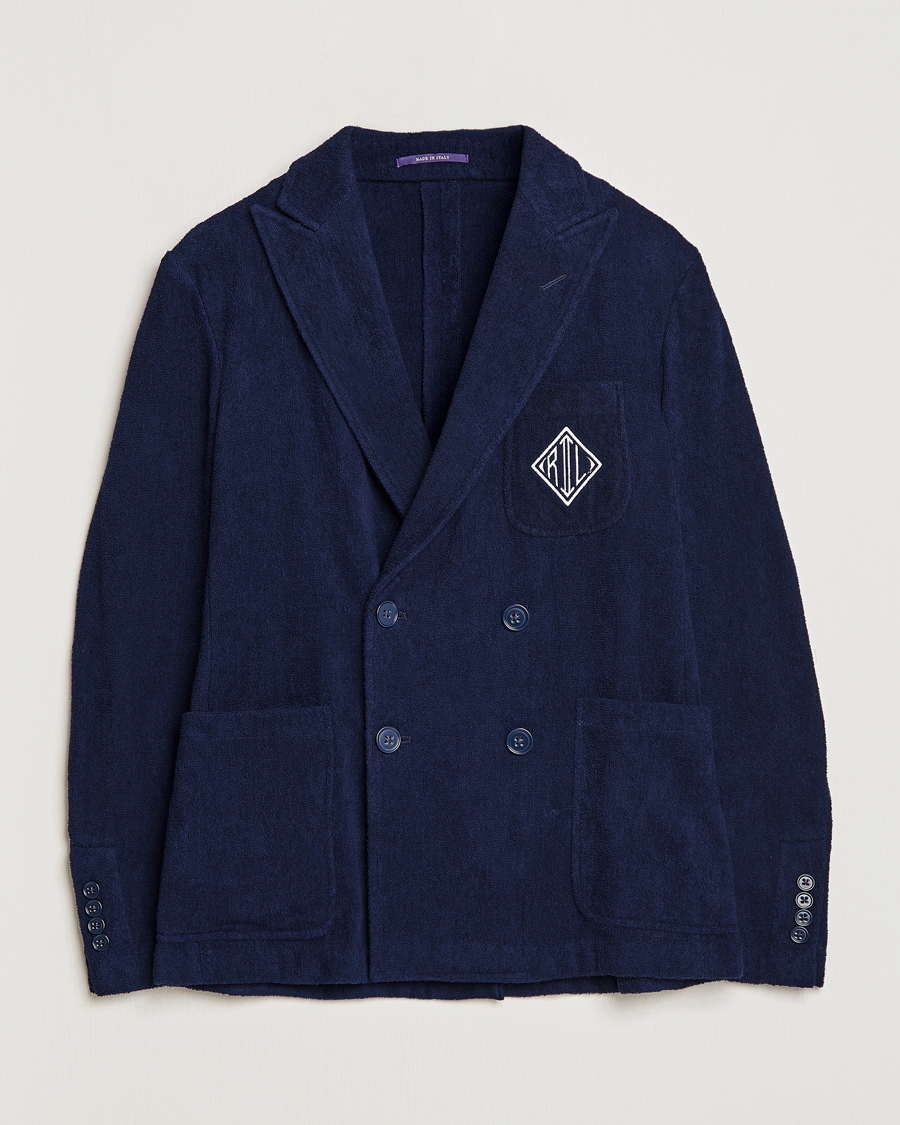 Homme | Blazers | Ralph Lauren Purple Label | Knitted Terry Cloth Blazer Navy