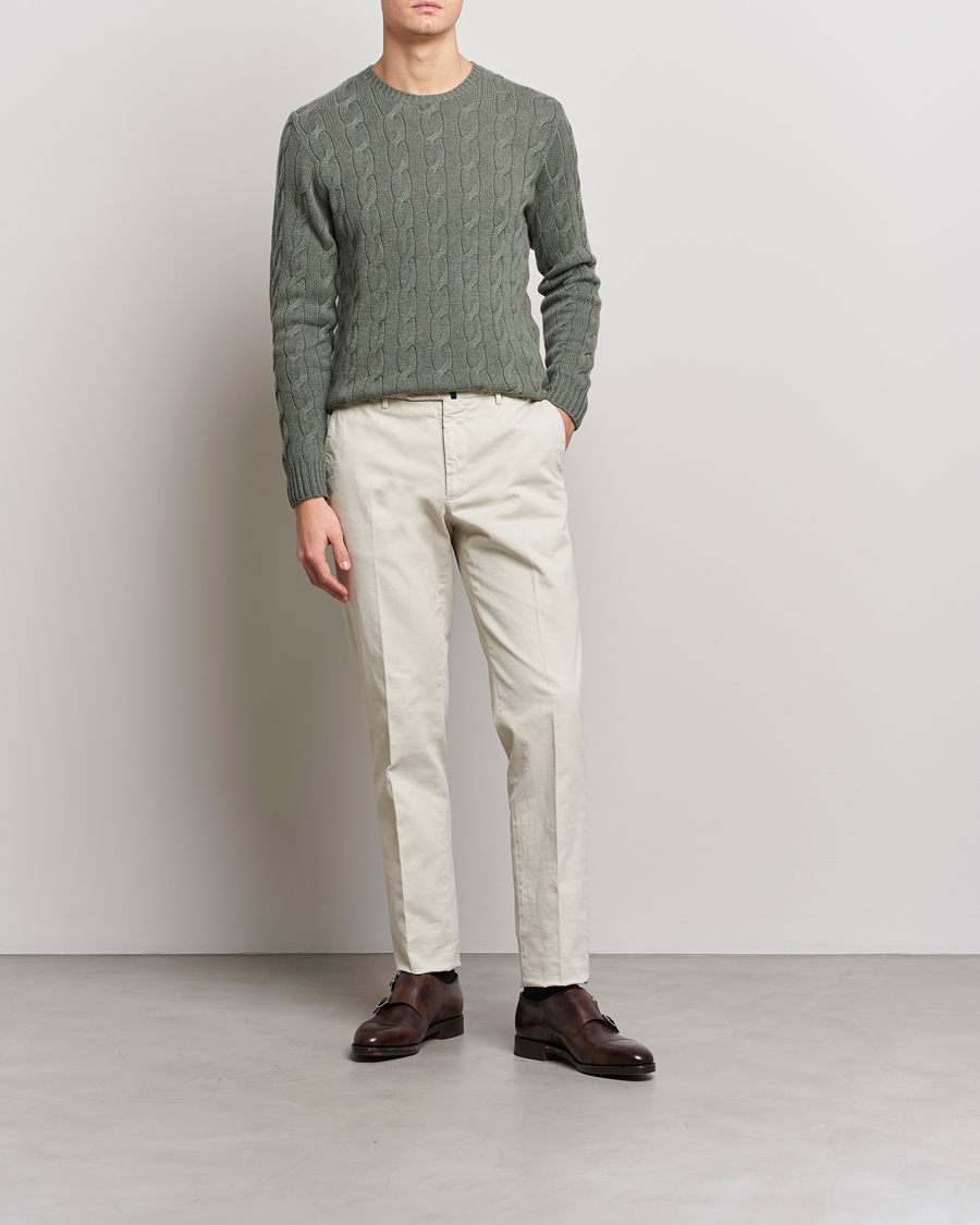 Homme | Pulls Et Tricots | Ralph Lauren Purple Label | Cashmere Cable Crew Neck Sweater Sea Spray