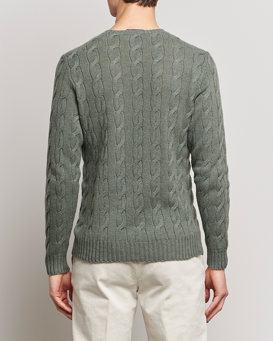 Homme | Pulls Et Tricots | Ralph Lauren Purple Label | Cashmere Cable Crew Neck Sweater Sea Spray