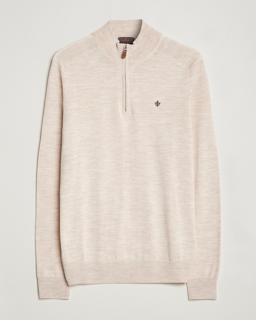 Homme | Pulls Et Tricots | Morris | John Merino Half Zip Ecru