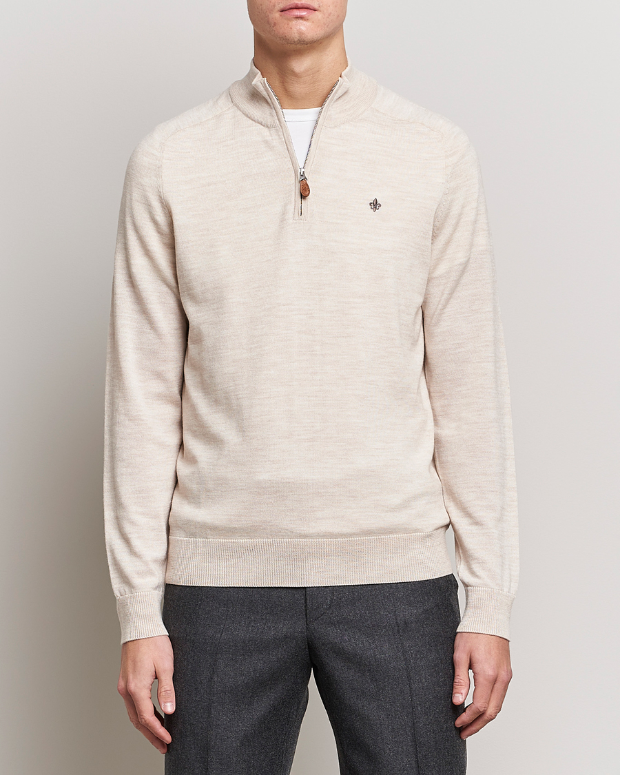 Homme | Pulls Et Tricots | Morris | John Merino Half Zip Ecru