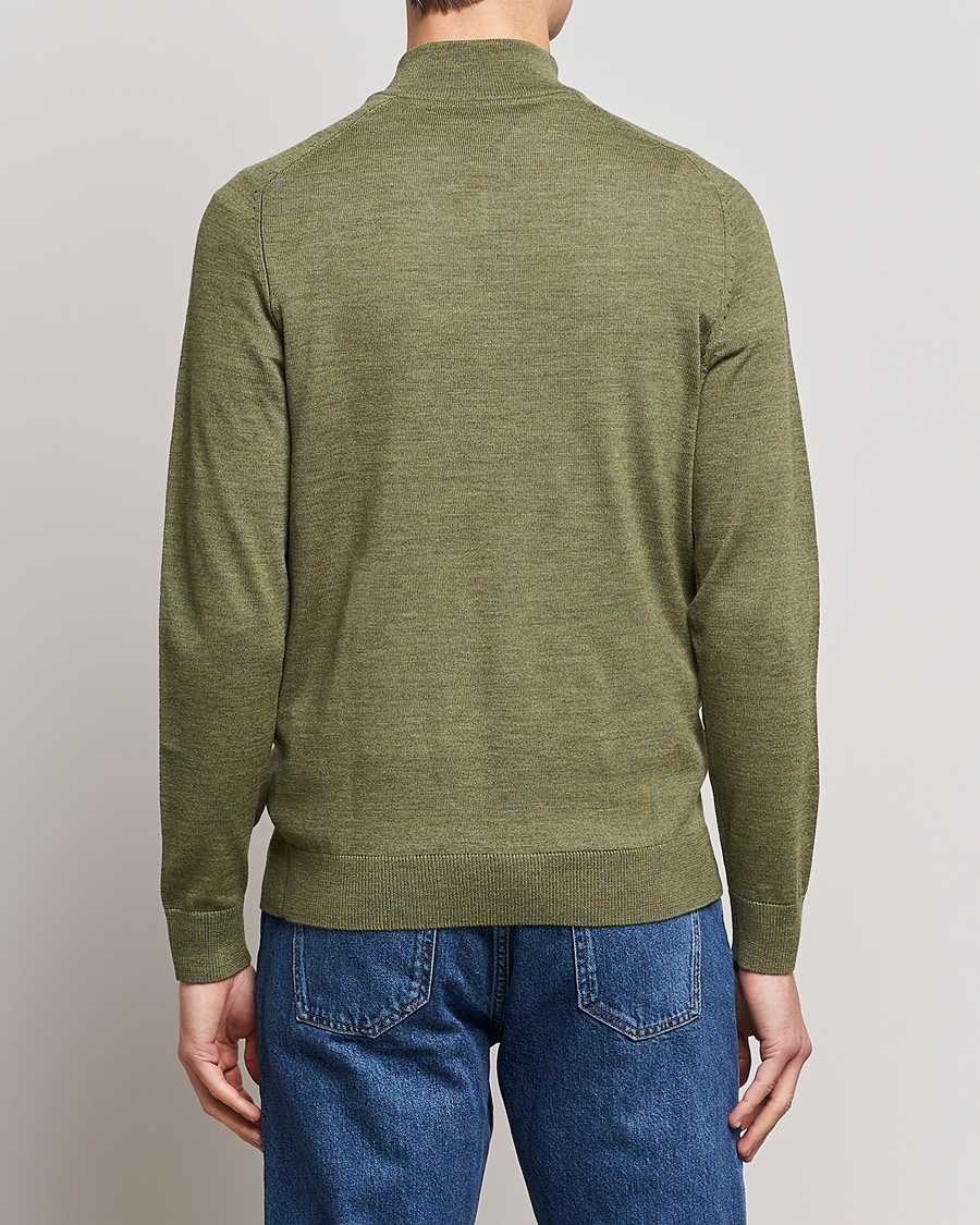 Homme | Pulls Et Tricots | Morris | John Merino Half Zip Sage Green