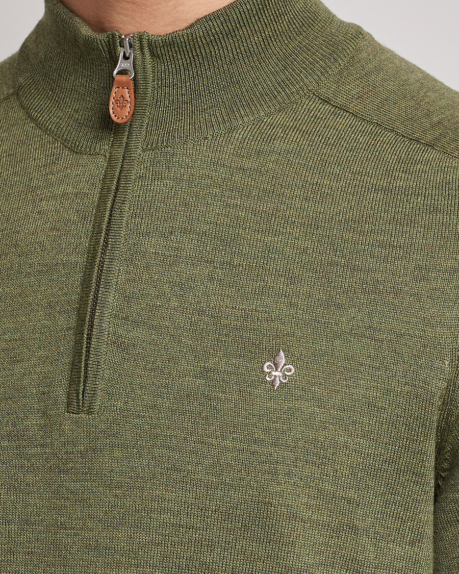 Homme | Pulls Et Tricots | Morris | John Merino Half Zip Sage Green