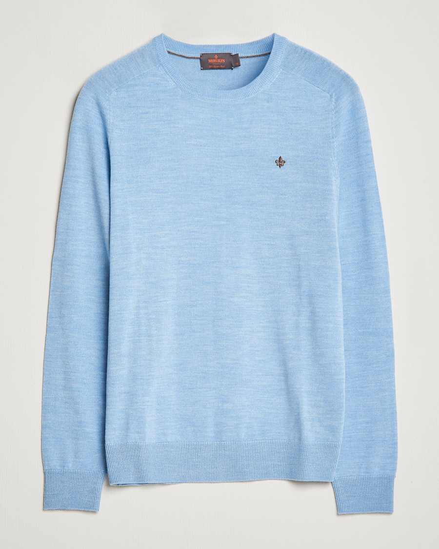 Homme | Pulls Et Tricots | Morris | Merino Crew Neck Pullover Light Blue