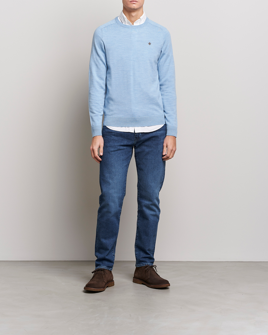 Homme | Pulls Et Tricots | Morris | Merino Crew Neck Pullover Light Blue