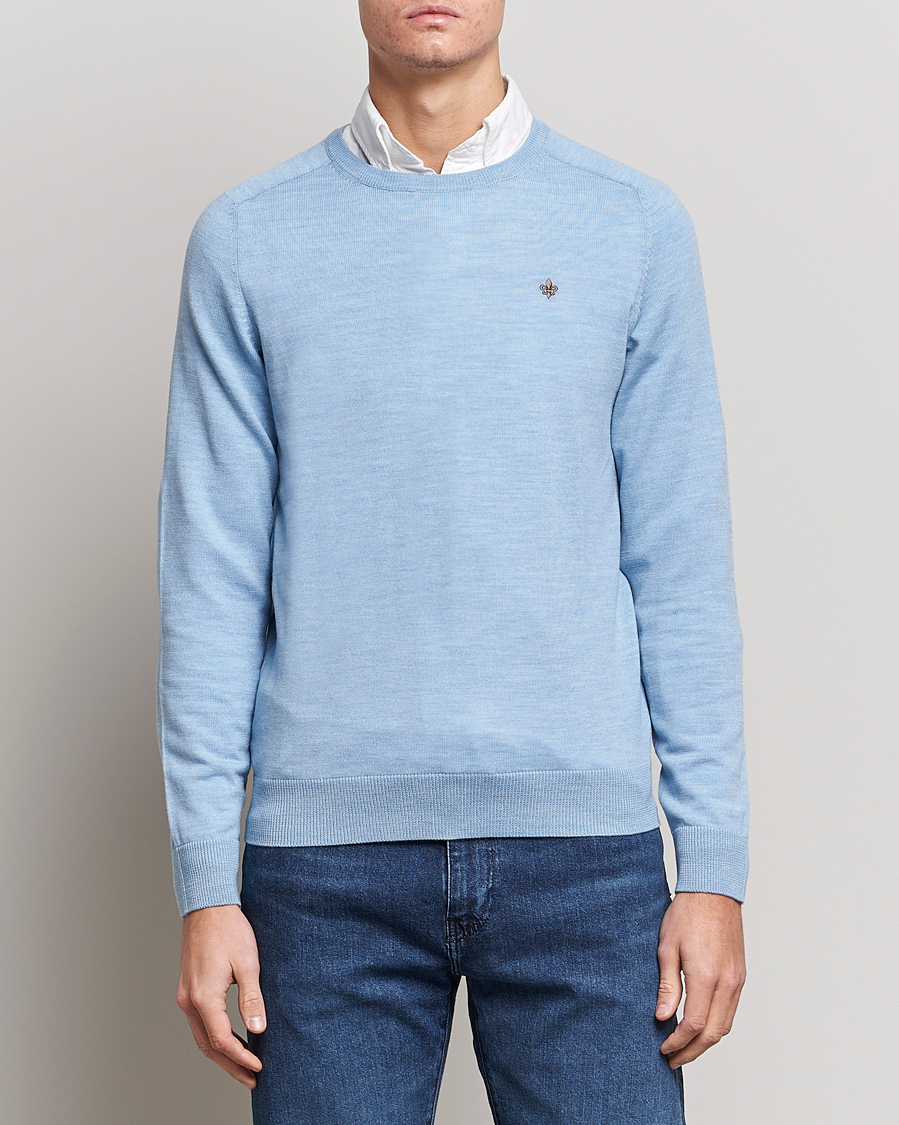 Homme | Pulls Et Tricots | Morris | Merino Crew Neck Pullover Light Blue
