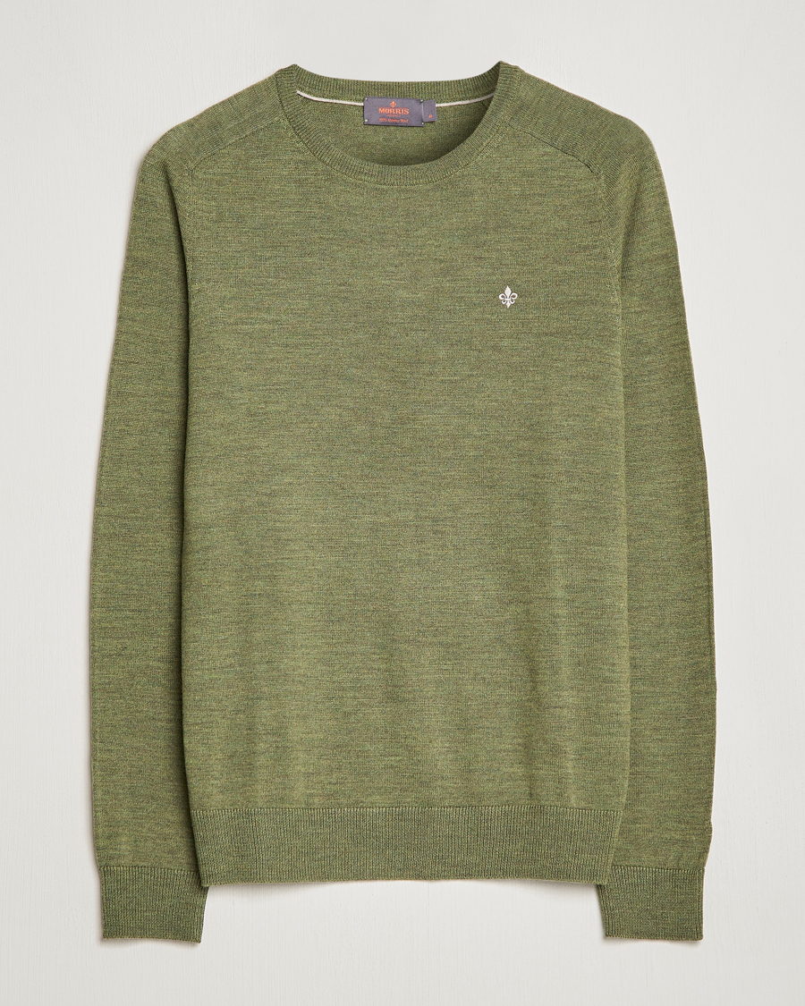 Homme | Pulls Et Tricots | Morris | Merino Crew Neck Pullover Sage Green
