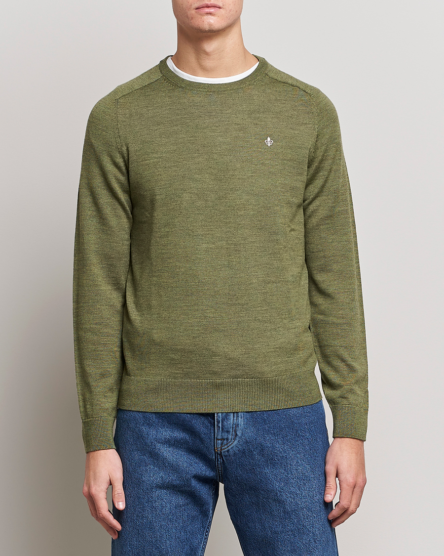 Homme | Pulls Et Tricots | Morris | Merino Crew Neck Pullover Sage Green