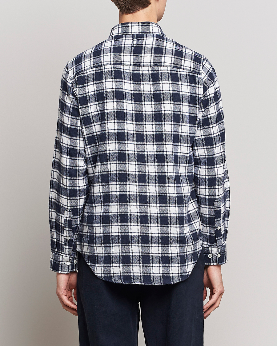 Homme | Chemises | NN07 | Arne Brushed Cotton Checked Shirt Navy/White