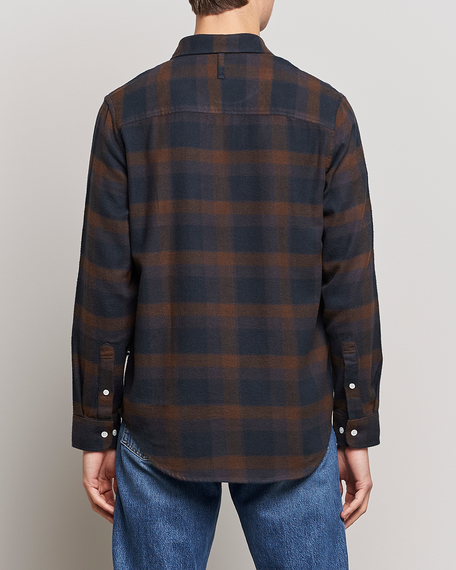 Homme | Chemises | NN07 | Arne Brushed Cotton Checked Shirt Brown/Navy