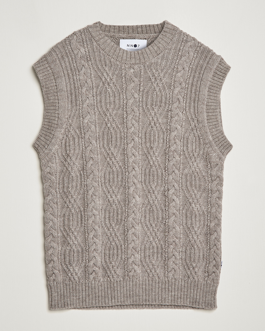 Homme | Pulls Et Tricots | NN07 | Cable Structured Knitted Vest Nature Melange