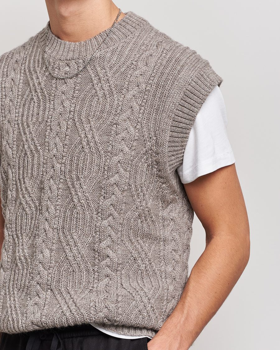 Homme | Pulls Et Tricots | NN07 | Cable Structured Knitted Vest Nature Melange