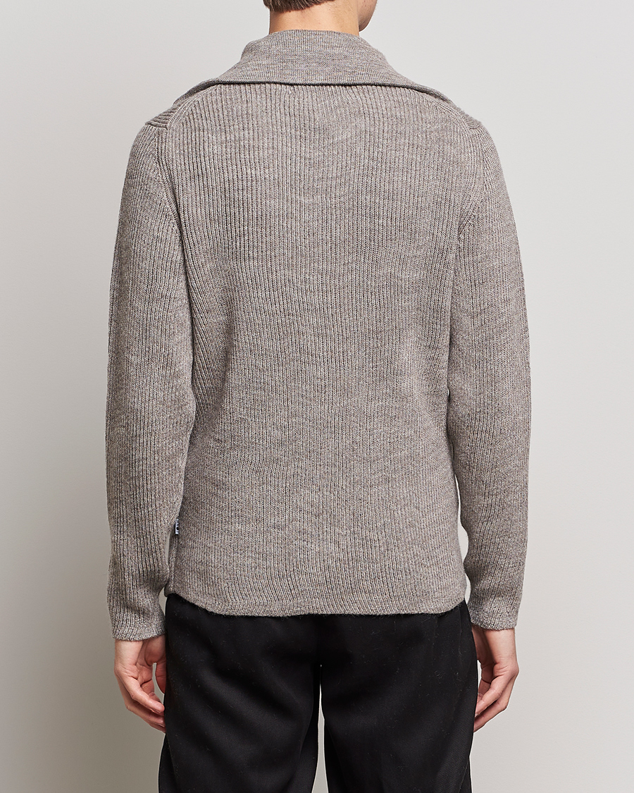 Homme | Pulls Et Tricots | NN07 | Holger Knitted Ribbed Half Zip Nature Melange