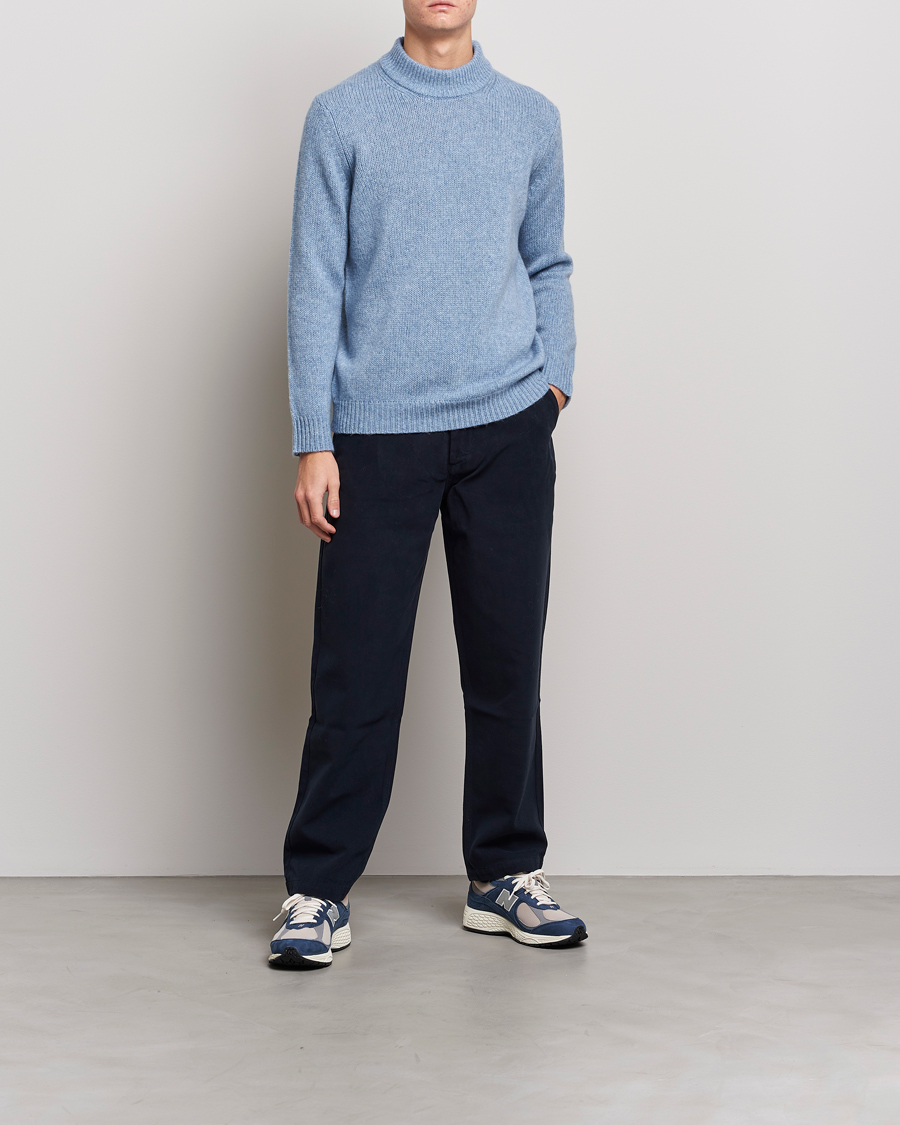 Homme | Pulls Et Tricots | NN07 | Nick Knitted Merino Mock Neck Light Blue Melange
