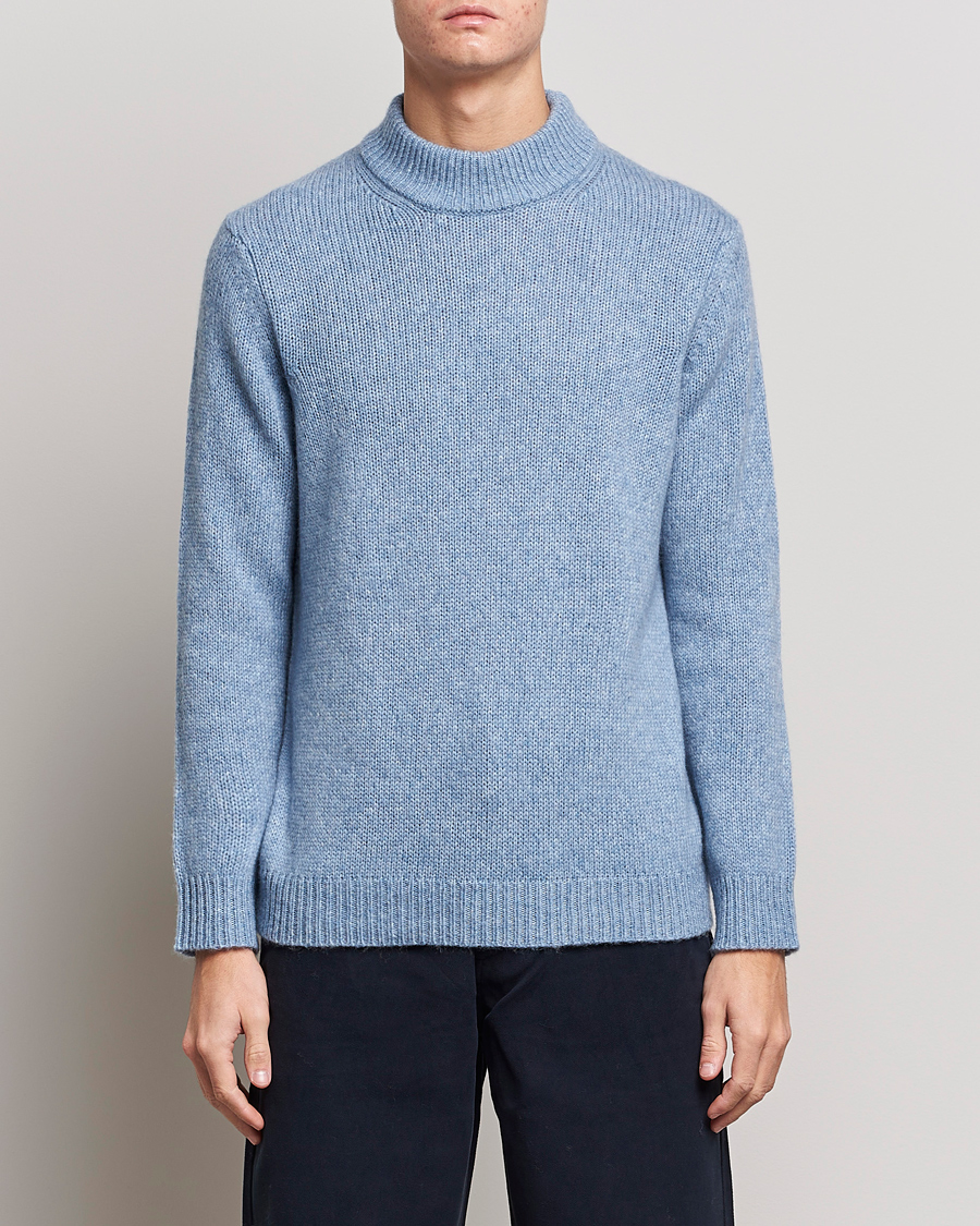 Homme | Pulls Et Tricots | NN07 | Nick Knitted Merino Mock Neck Light Blue Melange
