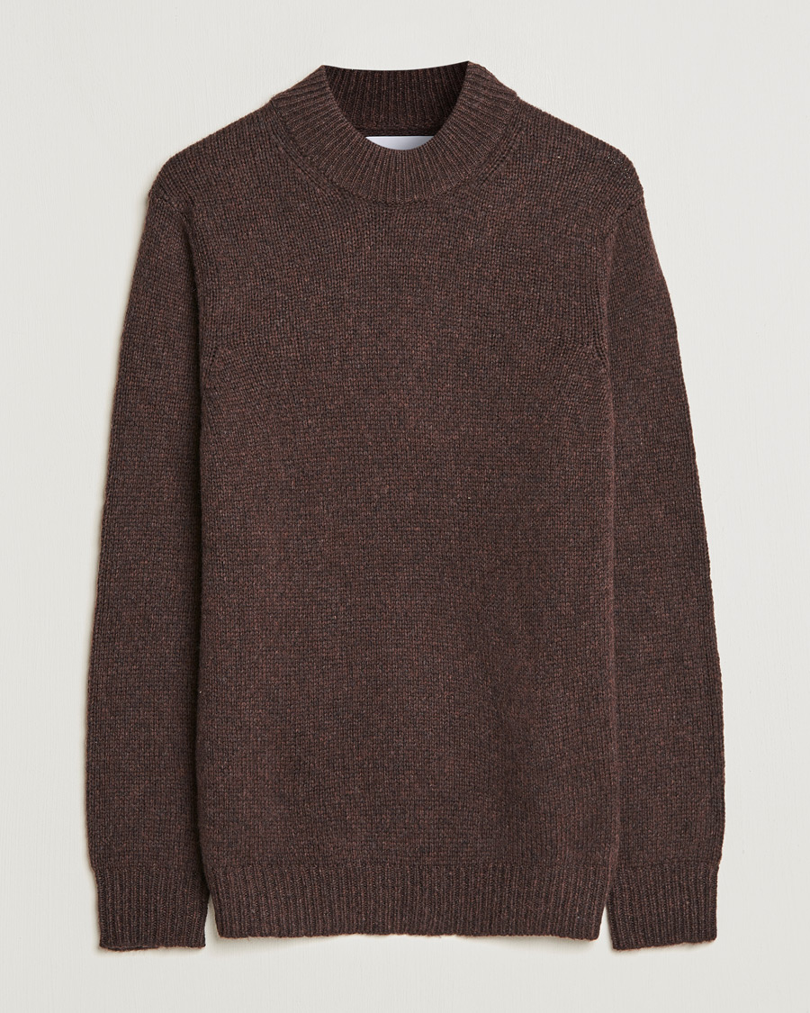Homme | Pulls Et Tricots | NN07 | Nick Knitted Merino Mock Neck Dark Brown