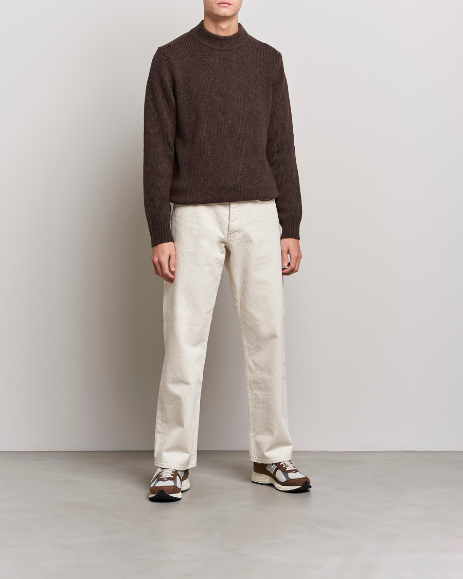 Homme | Pulls Et Tricots | NN07 | Nick Knitted Merino Mock Neck Dark Brown
