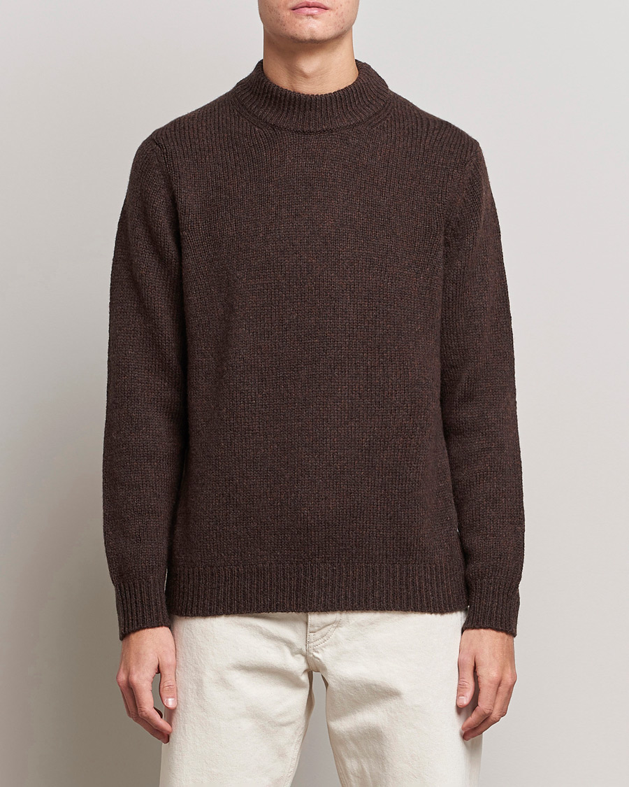 Homme | Pulls Et Tricots | NN07 | Nick Knitted Merino Mock Neck Dark Brown
