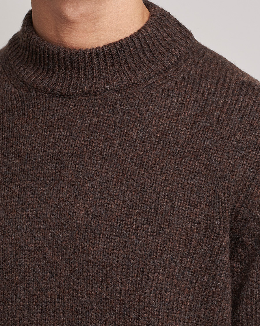Homme | Pulls Et Tricots | NN07 | Nick Knitted Merino Mock Neck Dark Brown