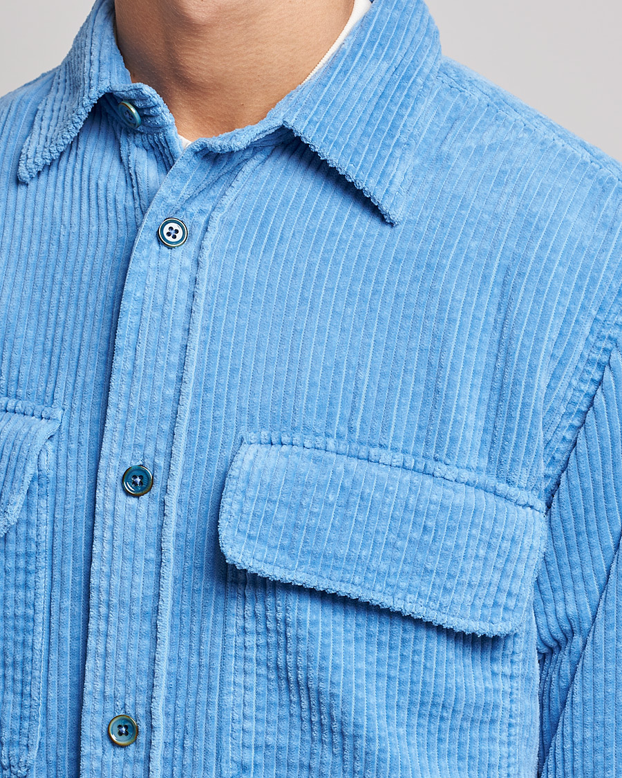 Homme | Chemises | NN07 | Folmer Corduroy Shirt Cobalt Blue