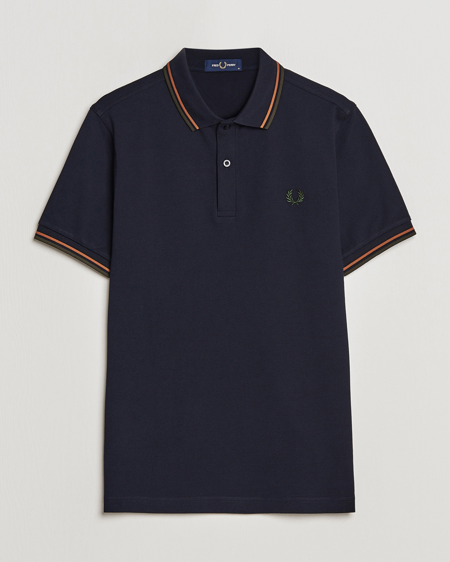 Homme | Polos | Fred Perry | Twin Tipped Polo Shirt Navy Night Green