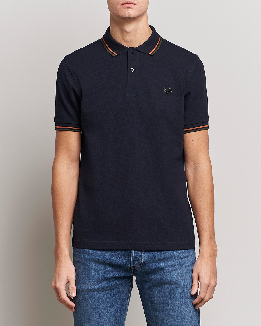 Homme | Polos | Fred Perry | Twin Tipped Polo Shirt Navy Night Green