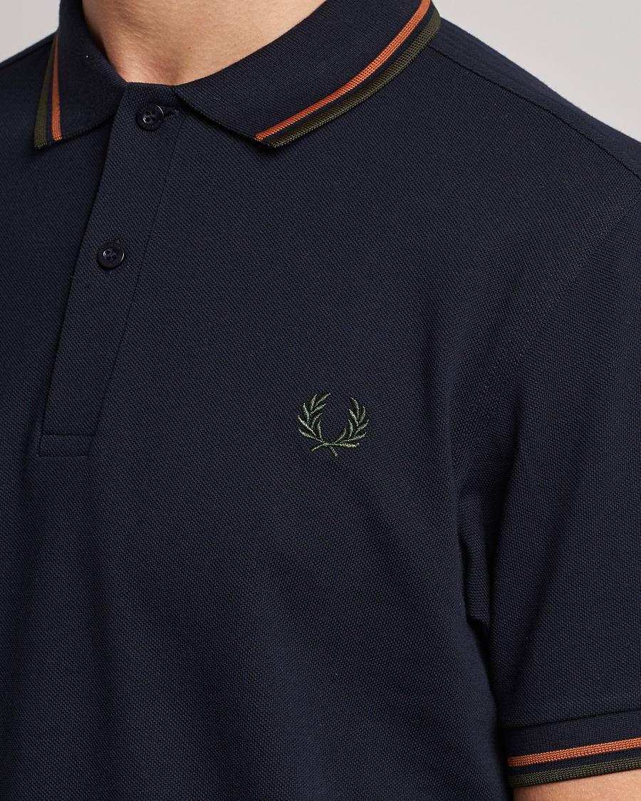 Homme | Polos | Fred Perry | Twin Tipped Polo Shirt Navy Night Green