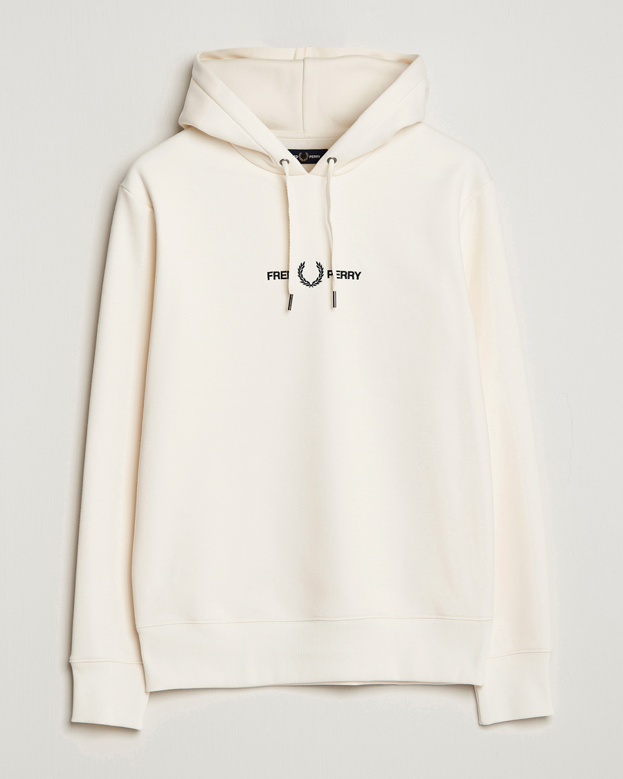 Homme | Pulls Et Tricots | Fred Perry | Emboided Hooded Sweatshirt Ecru