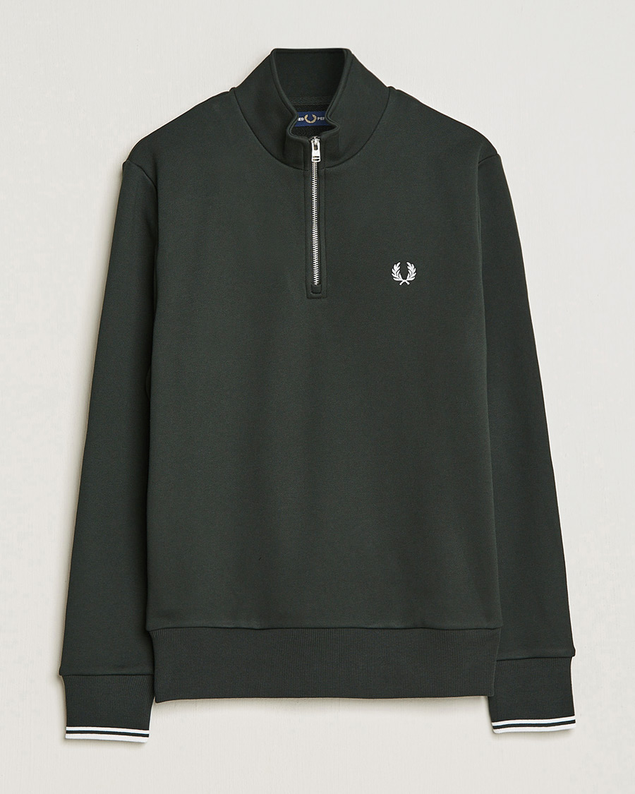 Homme | Pulls Et Tricots | Fred Perry | Half Zip Sweatshirt Night Green