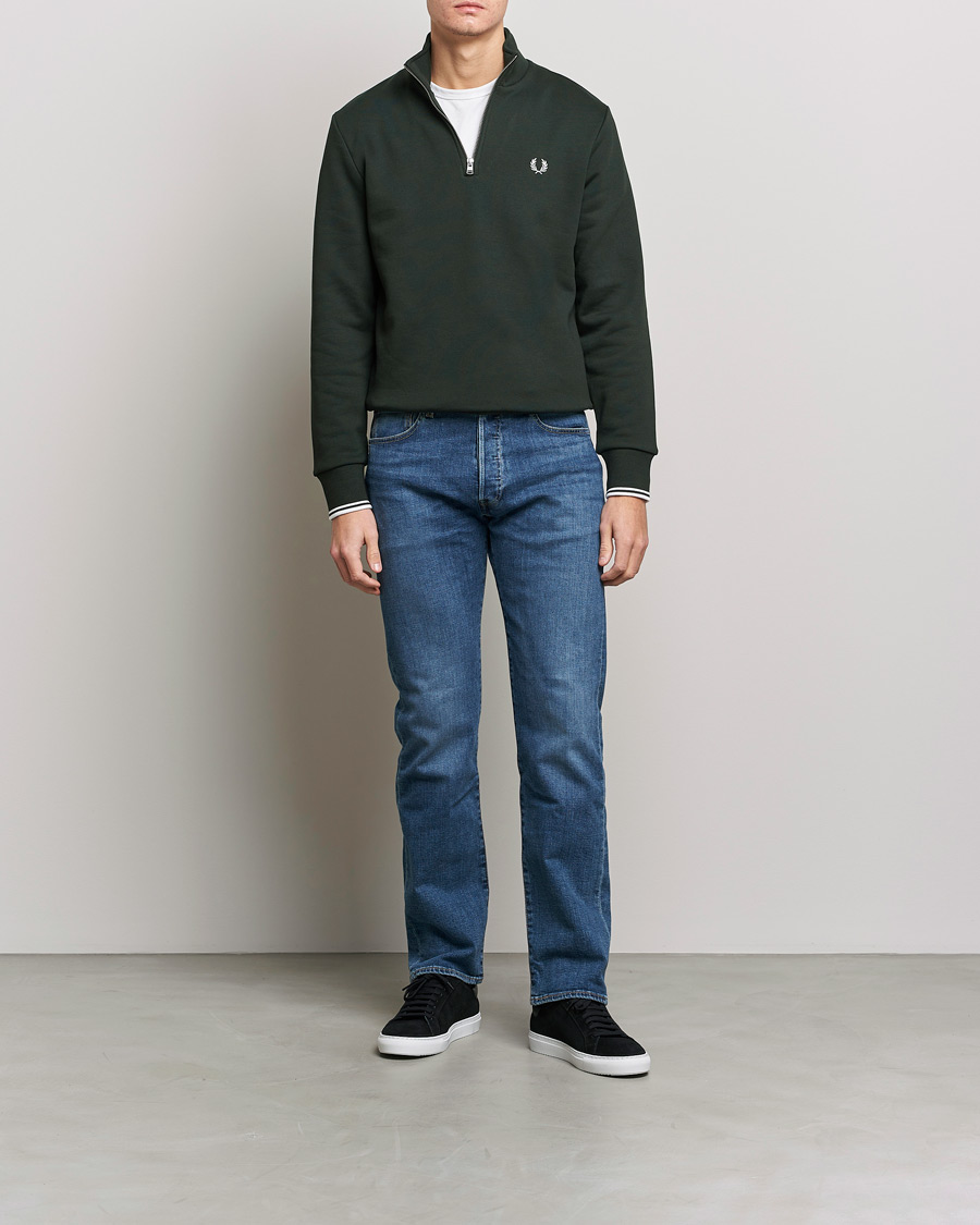 Homme | Pulls Et Tricots | Fred Perry | Half Zip Sweatshirt Night Green