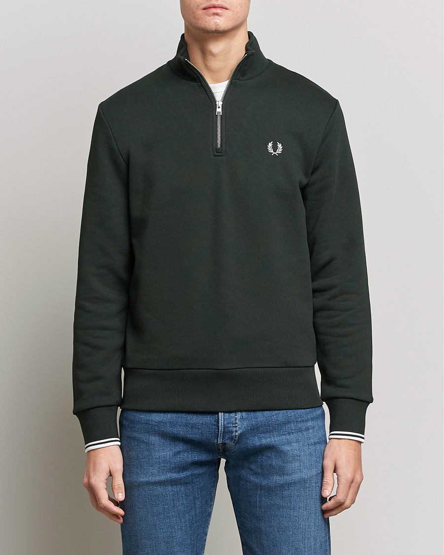 Homme | Pulls Et Tricots | Fred Perry | Half Zip Sweatshirt Night Green