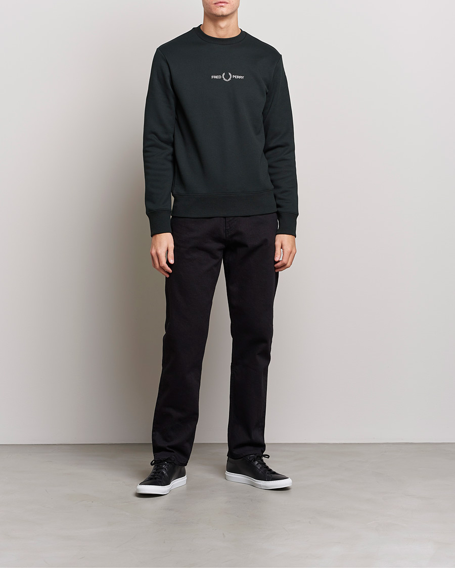 Homme | Pulls Et Tricots | Fred Perry | Emboided Sweatshirt Night Green