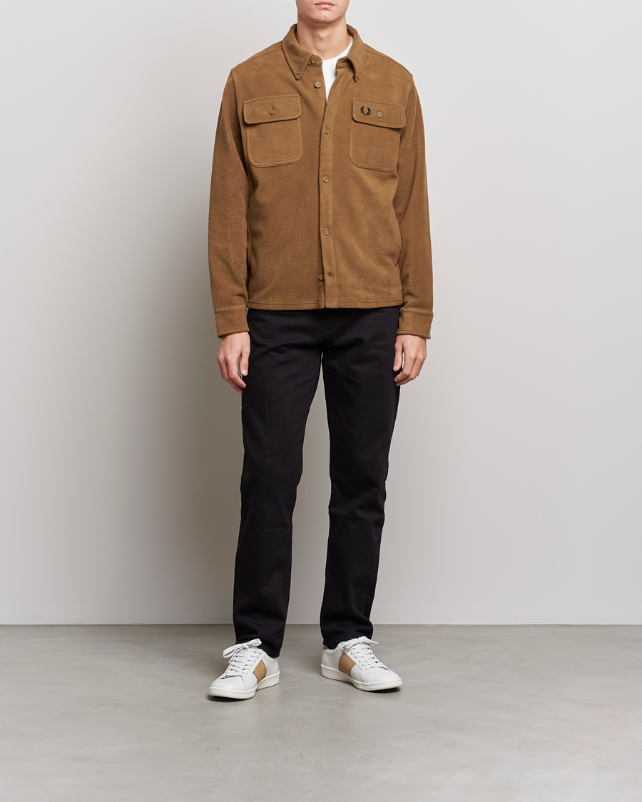 Homme | Chemises | Fred Perry | Fleece Overshirt Shadded Stone