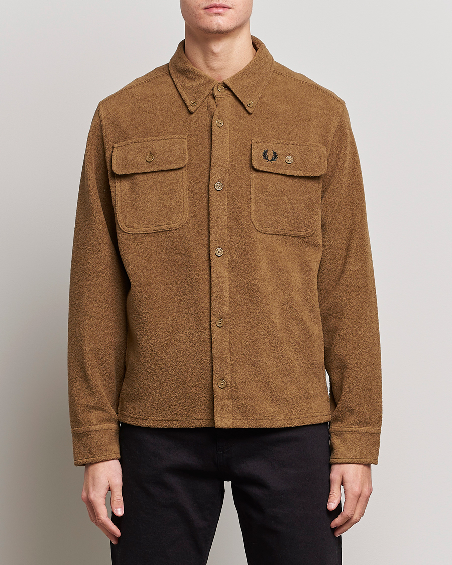Homme | Chemises | Fred Perry | Fleece Overshirt Shadded Stone